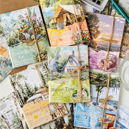 Alideco 180pcs Vintage Picknick Camping Freizeit Scrapbooking Papier für Journaling Supplies, dekoratives Bastelpapier für Junk Journals (fuyueziran) von Alideco