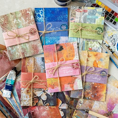 Alideco Caiseyishushangdian Ölgemälde, Vintage-Papier, bunt, für Tagebuch, dekoratives Bastelpapier für Junk-Tagebücher, 120 Stück Alideco Caiseyishushangdian Ölgemälde, Vintage-Papier, bunt, für Tagebuch, dekoratives Bastelpapier für Junk-Tagebücher, 120 Stück von Alideco
