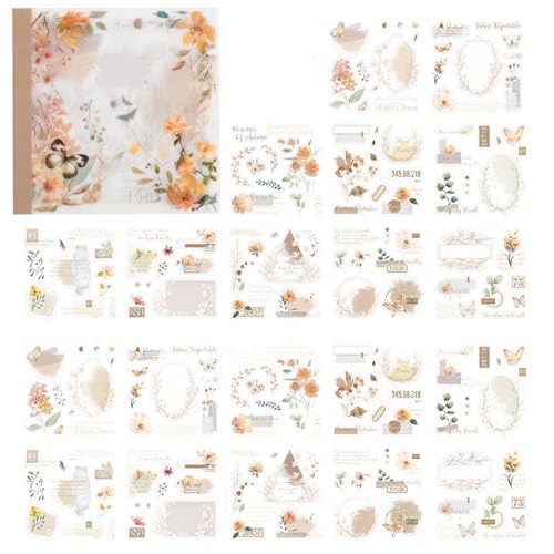 Alideco Vintage-Scrapbook-Aufkleber-Set, Retro, Menschen, Blumen, Aufkleberbuch für Erwachsene, Aufkleber, Journaling-Aufkleber für Scrapbooking, Pinzette, 20 Blatt/160 Stück (qingqiushiqi) von Alideco