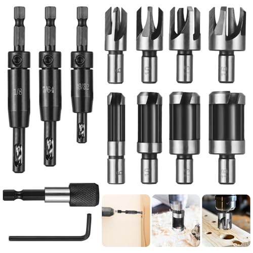 Bohrersets, 13 Stück Scharnierbohrer Set, Selbstzentrierende Lochbohrer Sechskantschaft, Holzdübel-Bohrer, Lochöffner-Set für Holzarbeiter für Scharniere, Griffe, Schubladen, Schrank, Holzbearbeitung Bohrersets, 13 Stück Scharnierbohrer Set, Selbstzentrierende Lochbohrer Sechskantschaft, Holzdübel-Bohrer, Lochöffner-Set für Holzarbeiter für Scharniere, Griffe, Schubladen, Schrank, Holzbearbeitung von AliorimKeq