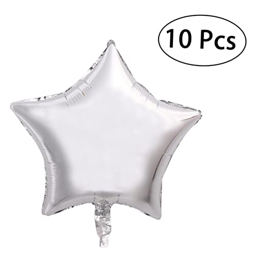 10Stücke Silberne Sternfolienballons für Valentinstag Hochzeit und Geburtstagsfeiern Hochwertige Luftballons für Kreative Partydekorationen von Alipis