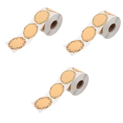 3 Rollen Kraftpapier mit Blumenmuster Selbstklebende Aufkleber für Backen und Dekoration Rustikaler von Alipis