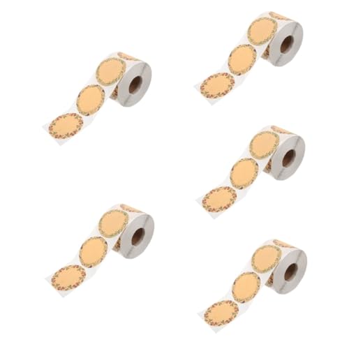 5 Rollen Kraftpapier Selbstklebende Aufkleber mit Blumenmuster für Karten und Verpackungen Rustikal und Vielseitig Einsetzbar von Alipis