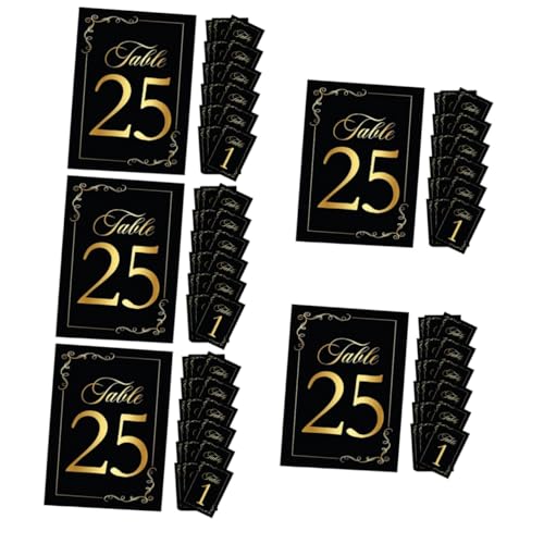 5 Sätze Tischnummern Karten Schwarze Goldfolie Tischkarten Für Hochzeiten Geburtstagsfeiern Und Veranstaltungen Wiederverwendbare Platzkarten Tischdeko 30 Stück * 5 5 Sätze Tischnummern Karten Schwarze Goldfolie Tischkarten Für Hochzeiten Geburtstagsfeiern Und Veranstaltungen Wiederverwendbare Platzkarten Tischdeko 30 Stück * 5 von Alipis