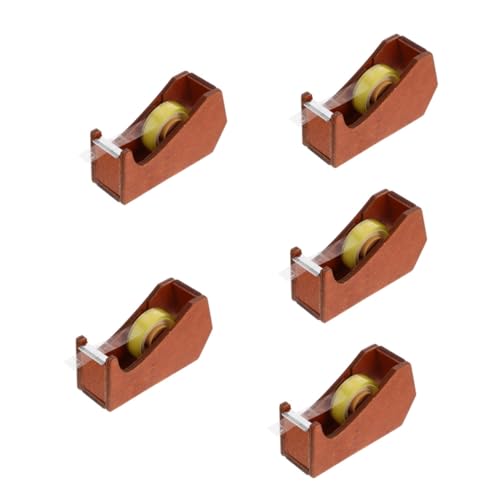 5 Stück Desktop Tier Tape Dispenser mit Abnehmbarem Cutter Holz Klebebandspender für Büro Bastelraum Niedliches Design von Alipis