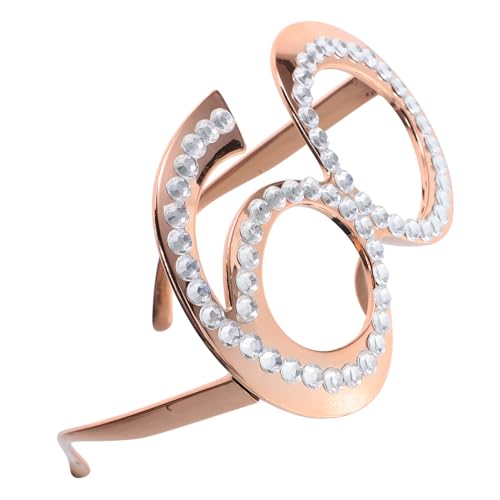 Alipis 1 Paar Brille Lustige Foto Requisiten für Partys Stylische Gläser Roségold Feiern und Geburtstagsfotos Unisex Partyaccessoires von Alipis