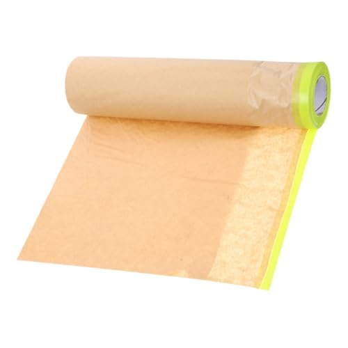 Alipis 1 Rolle Abdeckpapier Zum Lackieren, Kraftpapier, Klebeband Für Karosserie, Bodenschutzpapier, Lackklebepapier Für Wände, Kfz-abdeckpapier Für Autos, Khaki von Alipis