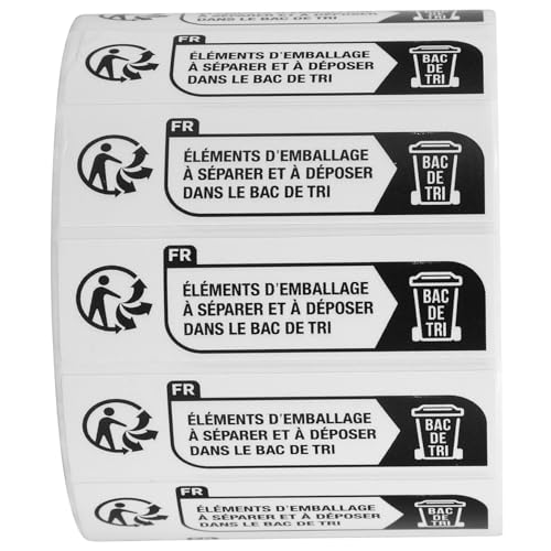 Alipis 1 Rolle Etikettenaufkleber Aufkleber recyceln Recycling-Schild-Aufkleber Mülletiketten Aufkleber für die Abfallsortierung drinnen Vinyl Müll Aufkleber Etiketten für Müll Papier von Alipis
