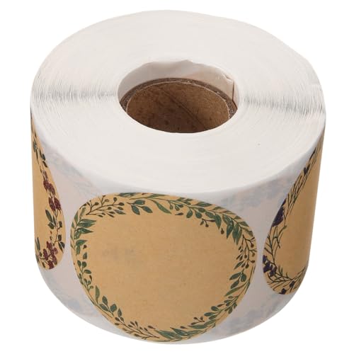 Alipis 1 Rolle Geschenkname Tag Taschen Gruß Verpackung klebrig selbst dekoration Etikett Kranz Aufkleber saisonale Aufkleber Urlaubsumschlagsdichtungsaufkleber Kraftpapier von Alipis