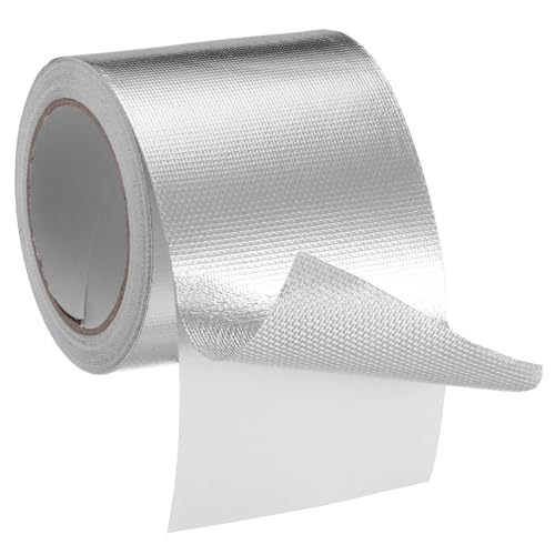 Alipis 1 Rolle Glasfasergewebe-Aluminiumfolienband Garage Kanalisation für Isolierung Rohr feuerfestes klebeband hochtemperatur klebeband feuerhemmendes Klebeband Metallfasertuch Silver von Alipis