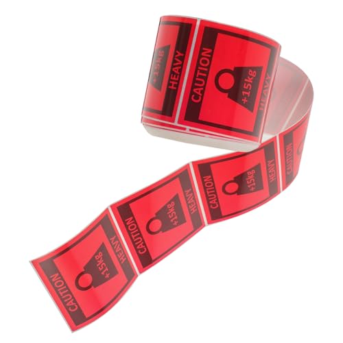 Alipis 1 Rolle Schwerlastaufkleber Selbstklebende Warnetiketten für Versand Transport Etiketten Rolle Caution Heavy Package Label für Sicheres Handling Lagerverwaltung von Alipis