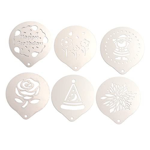 Alipis 1 Satz 6 Stück Kaffee-Latte-Form Kunst drücken kaffeeschablone coffee art kaffeezubehör milchschaum schablonen Cappuccino Dekoration coffee accessories Milchspray-Vorlage Silver Alipis 1 Satz 6 Stück Kaffee-Latte-Form Kunst drücken kaffeeschablone coffee art kaffeezubehör milchschaum schablonen Cappuccino Dekoration coffee accessories Milchspray-Vorlage Silver von Alipis