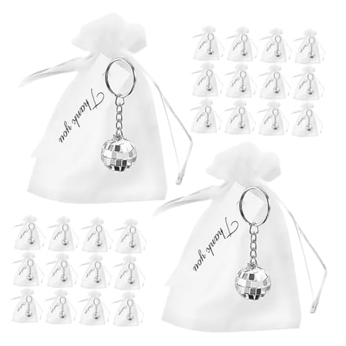 Alipis 1 Satz Disco Ball Schlüsselanhänger mit Geschenktüten und Tags Party für Geburtstagsfeiern Hochzeiten und Disco Themen Events Stilvolle Accessoires von Alipis