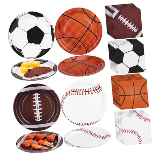 Alipis 1 Geburtstagsparty-dekoration Basketball Baseball Fußball Pappteller Und Servietten von Alipis