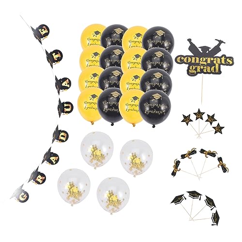 Alipis 1 Set Arzthut Und Flagge Foto Requisiten Dekorationen Abschlussballons Blaue Abschluss Tischdekorationen Abschlussbanner Glückwunsch Ballongirlande Abschlussballons Aus von Alipis