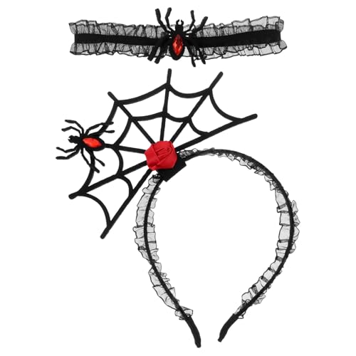 Alipis 1 Set Halloween Spinnen Stirnband: Gruseliges Haar-accessoires Und Halsband-set – Requisiten für Partys Und Festliche Feiern von Alipis