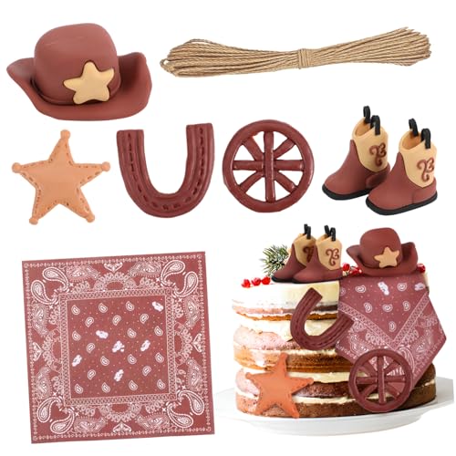 Alipis Denim-party-set Western-kuchenaufsatz-dekorationen Geburtstag Hochzeit Feier-themen von Alipis