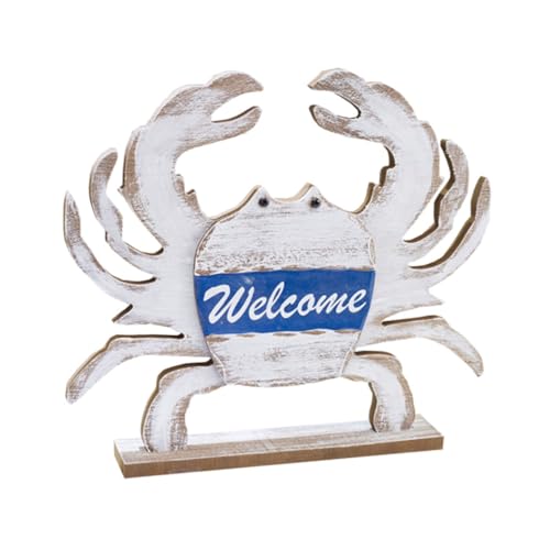 Alipis 1 Stück Holz Krabbenfigur Mediterranes Design Dekoratives Ornament für Schreibtisch und Wohnräume Einfache Krabbenform für Freunde von Alipis