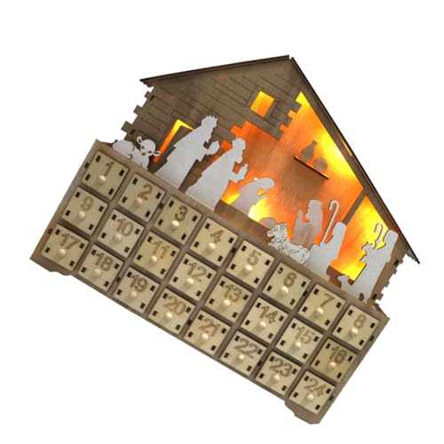 Alipis 1 Stück LED Adventskalender aus Holz mit LED Beleuchtung Weihnachts Countdown Kalenderschmuck für Desktop Dekorative Holzfigur für Festliche im Innenbereich Alipis 1 Stück LED Adventskalender aus Holz mit LED Beleuchtung Weihnachts Countdown Kalenderschmuck für Desktop Dekorative Holzfigur für Festliche im Innenbereich von Alipis