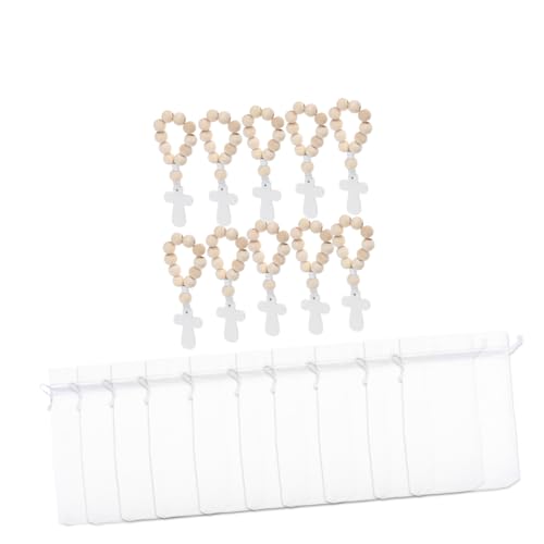Alipis 10 Sätze Holzperlen Rosenkranz mit Kreuz und Mesh Taschen für Taufen Hochzeiten Shower und Religiöse Feiern Tragbares Zubehör für Besondere Anlässe Alipis 10 Sätze Holzperlen Rosenkranz mit Kreuz und Mesh Taschen für Taufen Hochzeiten Shower und Religiöse Feiern Tragbares Zubehör für Besondere Anlässe von Alipis
