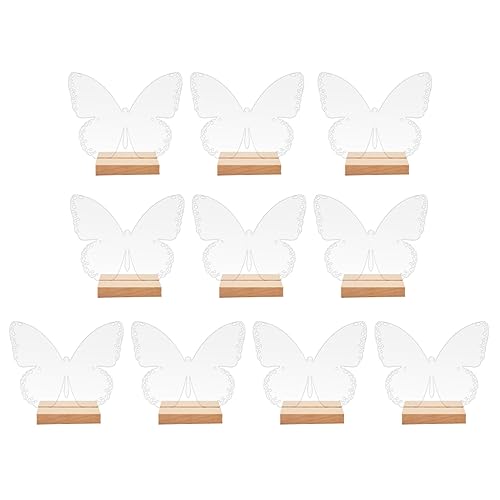 Alipis 10 Sätze Transparentes Schmetterlings Schildset Tischkarten mit Holzständer für Hochzeiten und Events Dekorative Tischbeschilderung für Gäste Dickes Bruchsicheres Material Alipis 10 Sätze Transparentes Schmetterlings Schildset Tischkarten mit Holzständer für Hochzeiten und Events Dekorative Tischbeschilderung für Gäste Dickes Bruchsicheres Material von Alipis