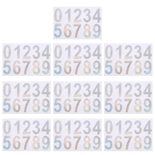 Alipis 10 Sets reflektierende Adressnummernaufkleber, wasserdicht, selbstklebende Etiketten zur Identifizierung von Haus, Garage, Briefkasten und Mülltonne Alipis 10 Sets reflektierende Adressnummernaufkleber, wasserdicht, selbstklebende Etiketten zur Identifizierung von Haus, Garage, Briefkasten und Mülltonne von Alipis
