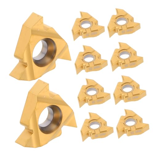 Alipis 10 Stück Gewindeeinsatz Einfügung Hartmetall Werkzeug Drehen Einsätze Einfädeln Schnell Cnc Stahl Golden von Alipis