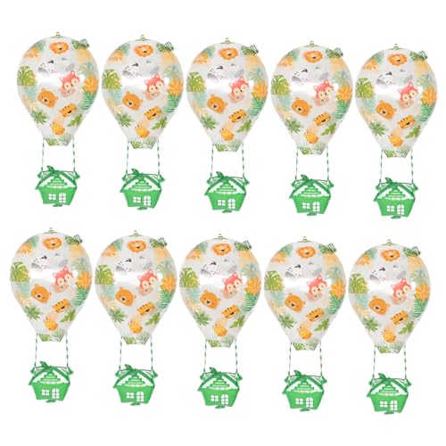 Alipis 10 Stück Heißluftballon Folienballons aus Aluminium für Verschiedene Feiern Lustige Tiermuster für Geburtstags und Abschlussfeiern von Alipis