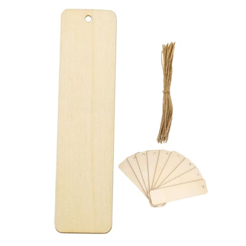 Alipis 10 Stück Holz Lesezeichen Blanko für Diy Projekte Unvollendete Holzmarkierungen mit Löchern für Bastelarbeiten und Kreative Dekorationen von Alipis