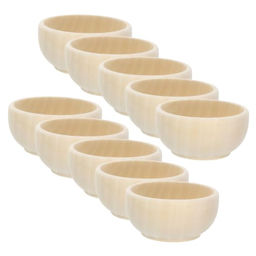 Alipis 10 Stück Massivholz DIY Holzschale unvollendet Kosmetikerin Schalen leer runden für kleines Mini - Malschale Holzschalen zum Selbermachen Messbecher Mini -Schalen hölzern von Alipis