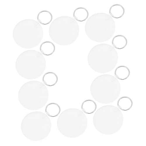 Alipis 10 Stück Runde transparente Schlüsselanhänger Blanks Doppelseitig Sublimierbar für Foto-hitzeübertragung DIY Schlüsselringe für Individuelle Fotodrucke Langlebig Glatt von Alipis