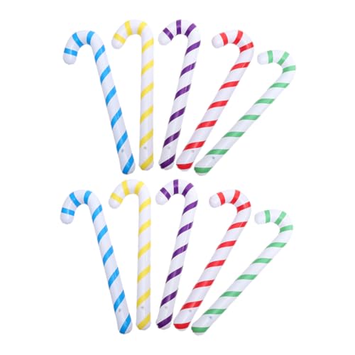 Alipis 10 Stück Teiliges Aufblasbare Zuckerstangen Weihnachtsdekoration Zuckerstangen Ballons für Festliche Anlässe Sicher und Langlebig Bunte Farben für Festliche von Alipis