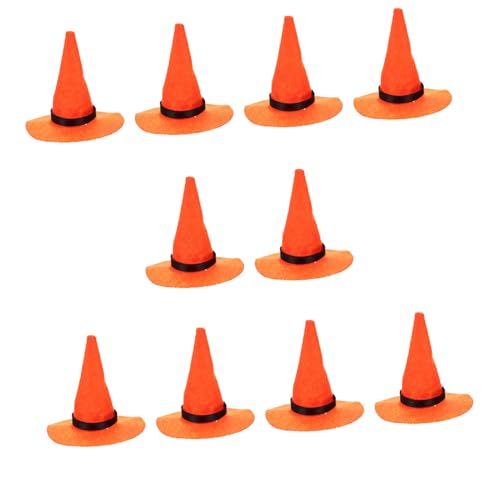 Alipis 10 Stück Teiliges Mini Filz Hexenhut Flaschenhülle Halloween Dekoration Klassische Orangefarbene DIY Partyaccessoires für Weinflaschen Festliche Tischdeko für Halloween Feier von Alipis