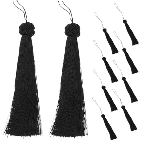 Alipis 10 Stück Teiliges Schwarz für DIY Bastelprojekte Elegante Quasten Anhänger für Taschen Lesezeichen und Party Deko Vielseitige Handliche Schmuck Wohnaccessoires von Alipis