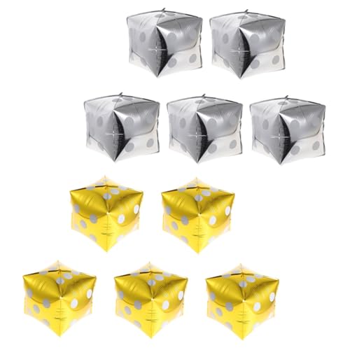 Alipis 10 Stück Teiliges Würfel Aluminiumfolie Luftballons in Gold und Silber Große Partydeko für Themenpartys motto Kreative Fotorequisiten Langlebig und Vielseitig Einsetzbar Alipis 10 Stück Teiliges Würfel Aluminiumfolie Luftballons in Gold und Silber Große Partydeko für Themenpartys motto Kreative Fotorequisiten Langlebig und Vielseitig Einsetzbar von Alipis