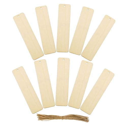 Alipis 10 Stück Unfinished Wooden Bookmarks Diy Lesezeichen aus Holz mit Löchern Blanko für Handwerksprojekte Bemalbar und Personalisierbar für Geschenketiketten und Kreative Dekoration von Alipis