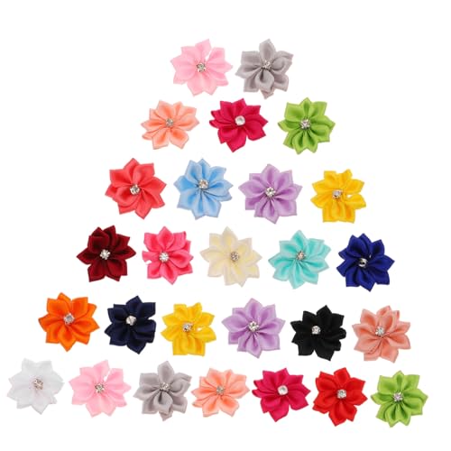 Alipis 100 Stück DIY Handgenähte Polyester Blumen Teiliges Bunte Dekorative Stoffblumen für Kleidung Haaraccessoires Basteln Kleidung Verzierung Zufällige Farbe Zufällige Farbe von Alipis
