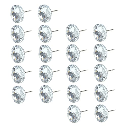 Alipis 100 Stück Kristall Polsternägel für Sofa und Möbel Dekorative Kristallknöpfe für Kopfteil Diy Handwerk Strassverzierte Tacks Silber für Wand und Möbelverschönerung von Alipis