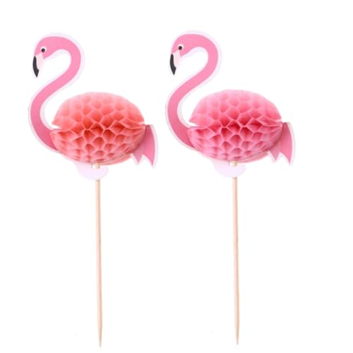 Alipis 10St Hawaii-Flamingo-Topper tatsächl put 3D- Flamingo Topper. Flamingo- Kuchen- Topper. Cupcakes Dekor 3D-Flamingo-Kuchen-Picks Topper aus Flamingopapier dreidimensional Zylinder von Alipis