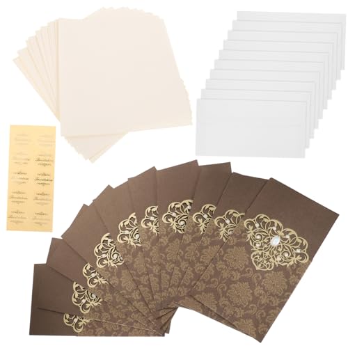 Alipis 10Stücke Einladungskarten Mit Umschlägen Romantisches Design Geschnitztes Für Hochzeiten Verlobungen Und Jubiläen Hochwertiges Einladungspapier von Alipis