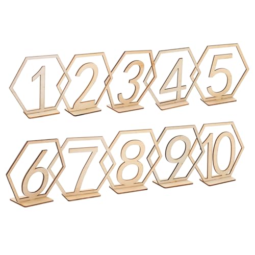 Alipis 10Stücke Holz Tischnummern Im Sechseckigen Design Für Hochzeiten Tischdekoration Mit Halter Platzkarten Für Festliche Anlässe Und Veranstaltungen Alipis 10Stücke Holz Tischnummern Im Sechseckigen Design Für Hochzeiten Tischdekoration Mit Halter Platzkarten Für Festliche Anlässe Und Veranstaltungen von Alipis