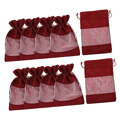 Alipis 10Stücke Jutesäckchen Mit Kordelzug Und Hochwertige Geschenktüten Für Hochzeiten Weihnachten Und Süßigkeiten Als Schmuckbeutel von Alipis