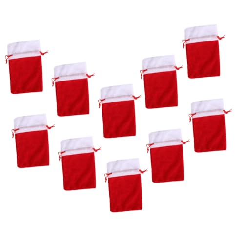 Alipis 10Stücke Weihnachtsverpackungsbeutel mit Kordelzug Dekorative Süßigkeitstüten für Snacks und Kleine für Weihnachtsfeiern und Dekoration von Alipis