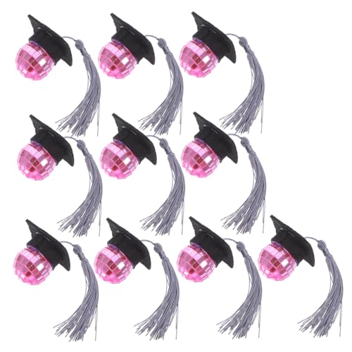 Alipis 10pcs Dekorative Abschlussfeier Cupcakes Dekorationen Kleiner Disco -ball Gestaltet Quasten -kappen -topper Verleihen Der Absolventen Party DIY -kuchen -dekore Spaß von Alipis