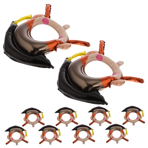 Alipis 10pcs Grad Hat Ballons Abschlusszubehör Abschlusssaison Headdress Abschluss Cap Ballons Glückwunsch Partydekorationen von Alipis