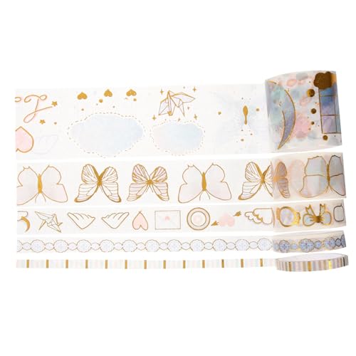 Alipis 12 Rollen Washi-tape-aufkleber Diy-hand Verwaschenes Klebeband Glanz Urlaubs-washi-tape Handkonto -bänder Klebeband Washi Diy-bänder Washi -bänder Buntes Band Flüsterpapier von Alipis