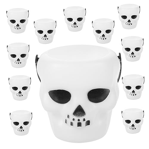 Alipis 12 Stück Halloween Mini Candy Bucket Tragbare Kunststoff Süßigkeitseimer mit Kreativen Designs für Halloween Feiern Wiederverwendbar und für Süßigkeiten und Dekoration von Alipis