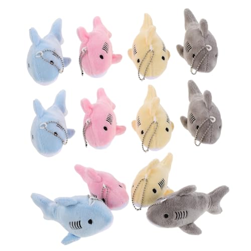 Alipis 12 Stück Mini Plüsch Hai Schlüsselanhänger Weiche Bunte Tieranhänger für Taschen Rucksäcke und Schlüssel Niedliche Stofftier Schlüsselring Anhänger als Partygeschenk und Dekoration von Alipis
