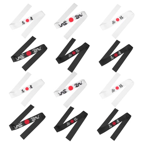 Alipis 12 Stück Teiliges Japanische Hachimaki Stirnbänder mit Stabilem Sitz Einzigartigem Ninja Print Vielseitig für Karate Kochen Kostüm und Partyaccessoires Traditionell Modern Alipis 12 Stück Teiliges Japanische Hachimaki Stirnbänder mit Stabilem Sitz Einzigartigem Ninja Print Vielseitig für Karate Kochen Kostüm und Partyaccessoires Traditionell Modern von Alipis