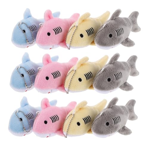 Alipis 12 Stück Teiliges Plüsch Mini Hai Schlüsselanhänger Niedliche Tier Taschenanhänger mit Befestigungsschlaufe Meeres-Themen Party Deko Rucksack Handtaschen Charms Bunte Farben von Alipis